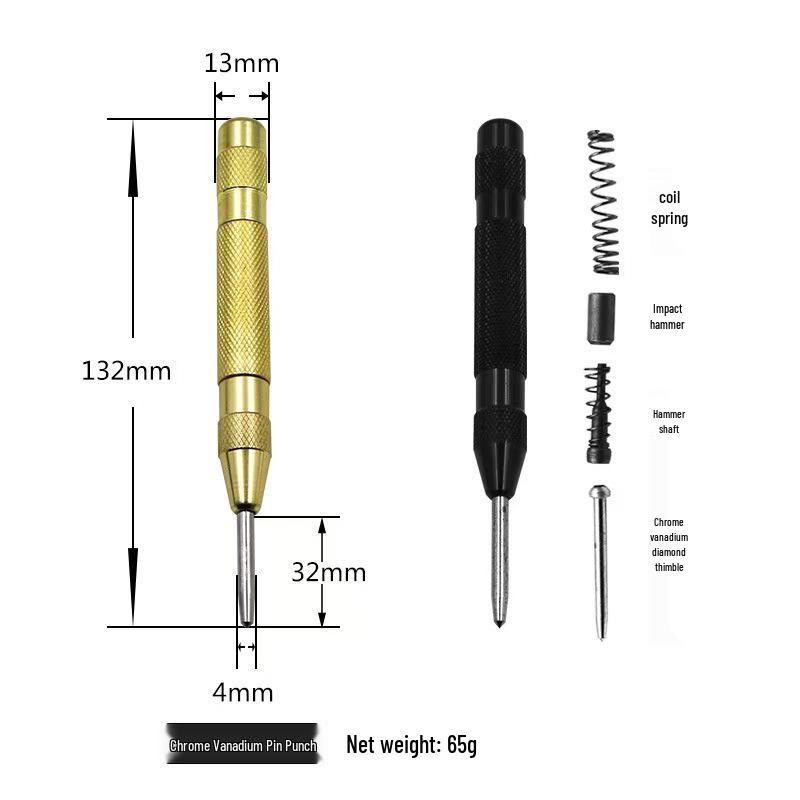 Automatic Center Punch for Metal & Wood - High Elasticity & Precision Positioning Hand Tool