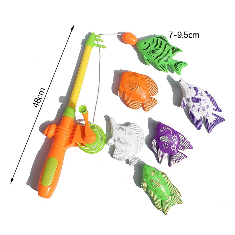 7Pcs/Set Children'S Magnetic Fishing Game Fish Toy Magnetic Game Fishing Toy Exercise Body Coordination Suit Gift To Children