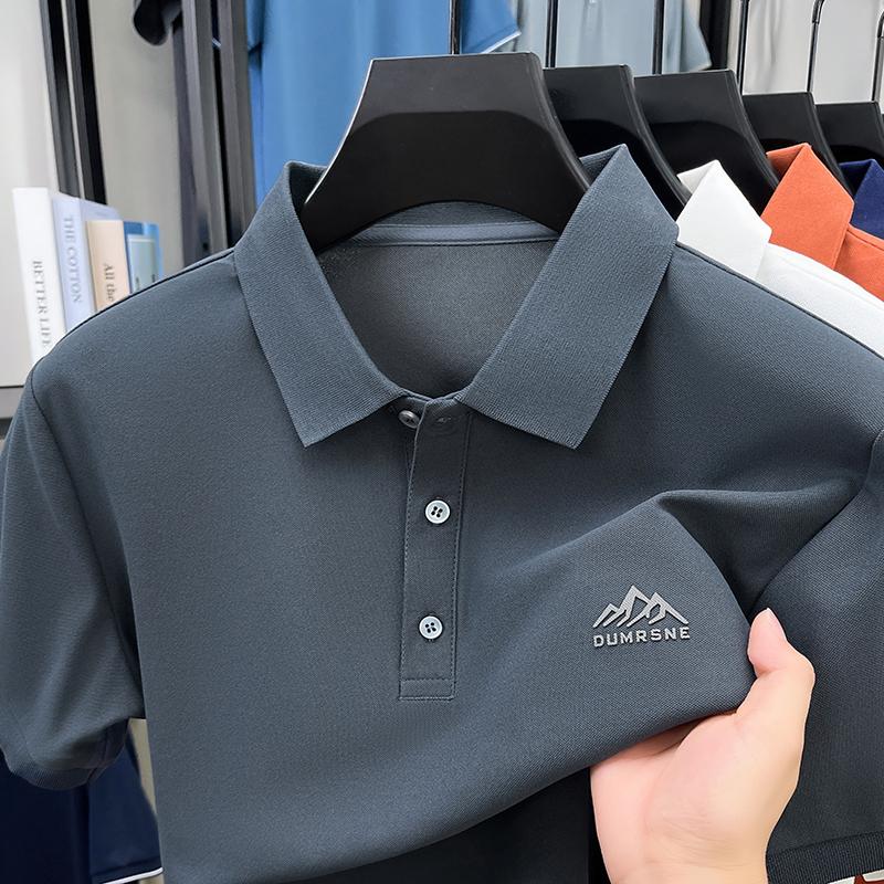 Summer New Collar Cool Feeling Dad Outfit Half Sleeved Polo Shirt Men's Top
