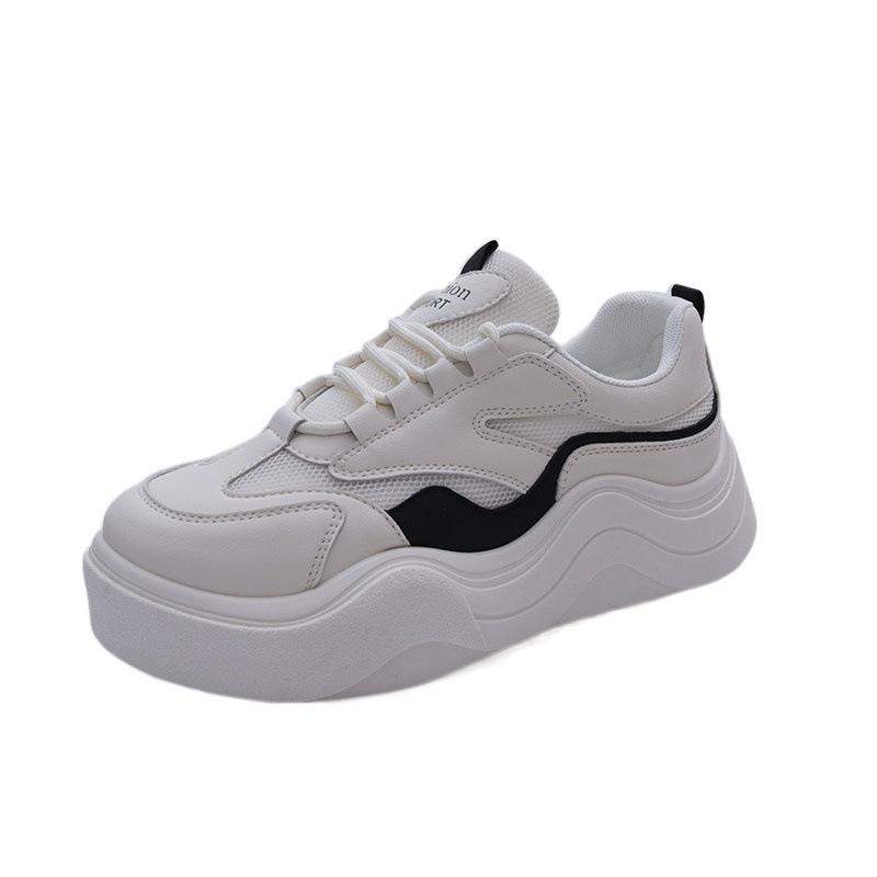 

Белые туфли на толстой подошве, женские, весенние, новые, повседневные, универсальные, студенческие, сетчатые, дышащие, спортивные туфли 40