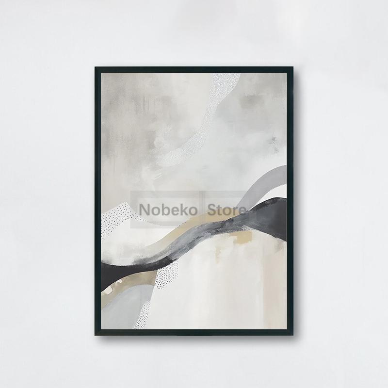 

Современный абстрактный белый и бежевый постер Современные принты Картина на холсте Настенные художественные картины Главная Гостиная Нейтральное украшение 50x70cm No Framed