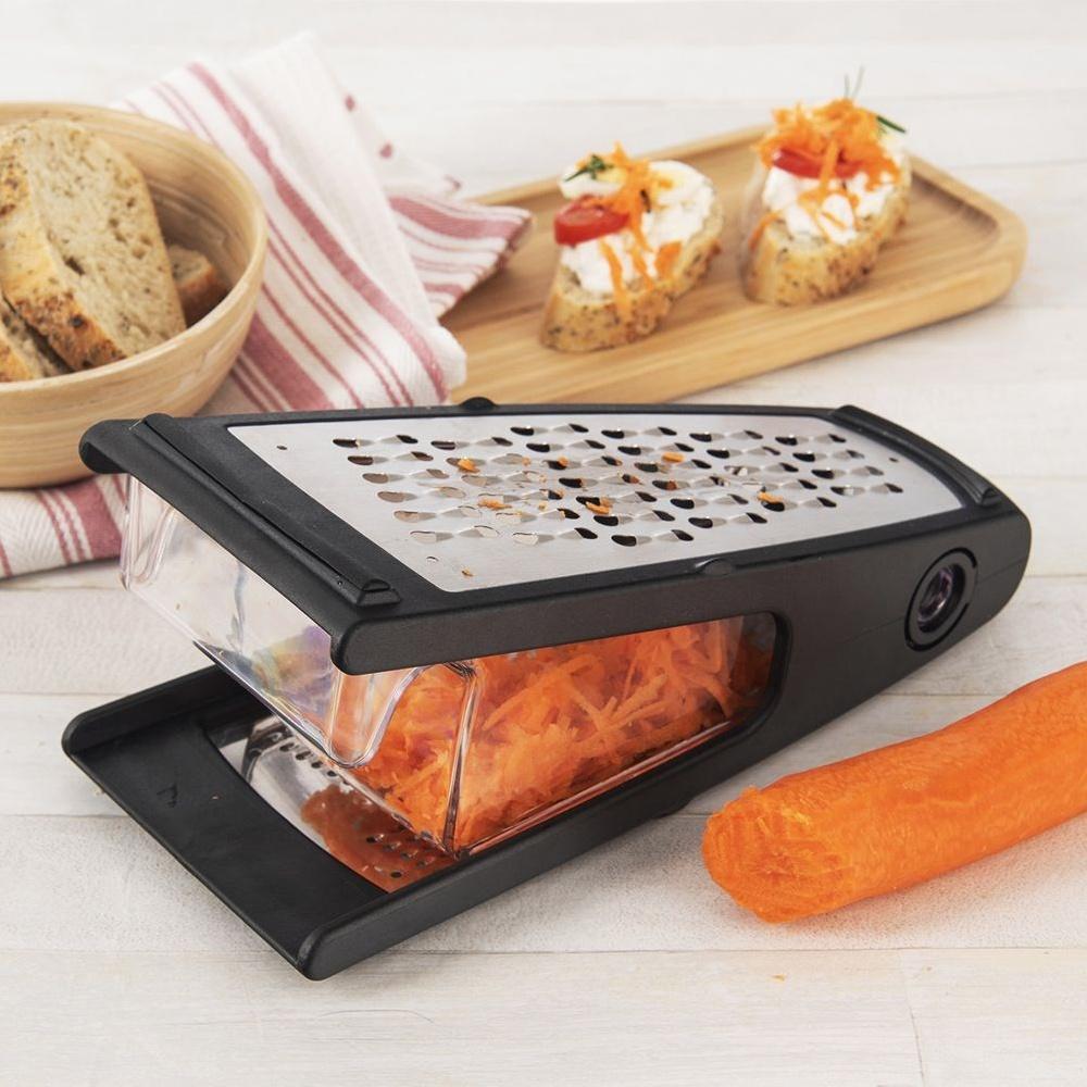 Steel kitchen grater with 24 cm container