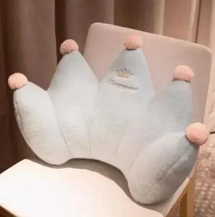Crown Shape Pillow Office Lunch Rest Pillow Plush Fabric Detachable Washable Cushion Multi Functional Reading Headrest