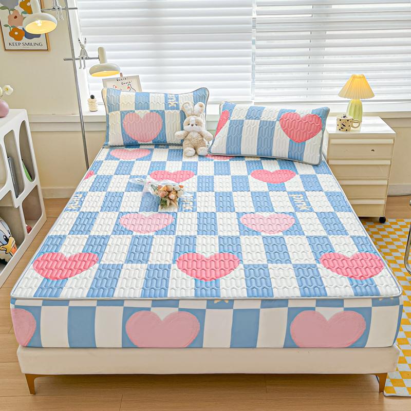 Bonenjoy Summer Mattress Cover Cooling Feel Bedspread Quilted Bed Cover Queen Size Bedsheet Fundas De Colchón (No Pillowcase)