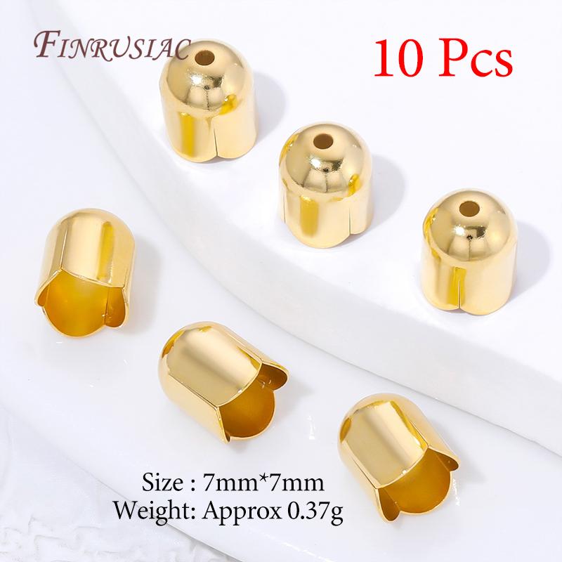 Multiple Styles 18K Gold Plated Beads Caps For Jewelry Making,Brass Flowers Caps For Bracelets DIY Accessories,Tassel End Cap