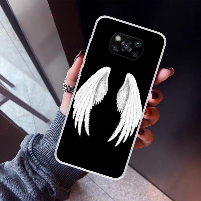 Angel Wings Feather Phone Case For Xiaomi Poco X5 X6 X7 Pro F7 Ultra M7 Redmi 15C 15 13C 13 12C 12 10 10C 10A 9 9C 9T 9A Cover P