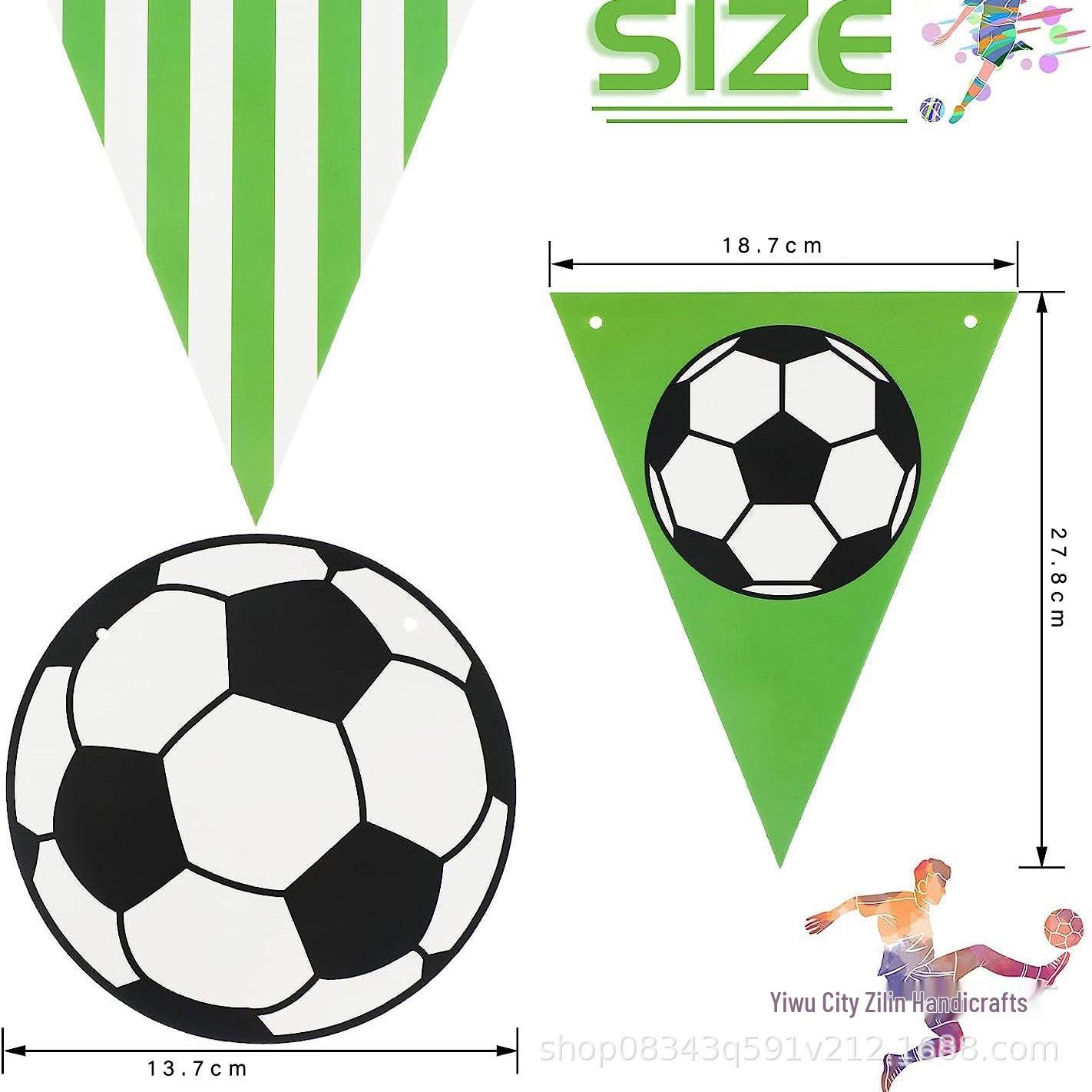White Football Party Triangle Flag - Birthday & Festival Decoration Supplies
