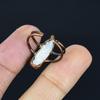 Mother Of Pearl Handmade Gemstone Ring, Copper Electroformed Ring Antique Jewelry, Adjustable Ring Engagement Gift