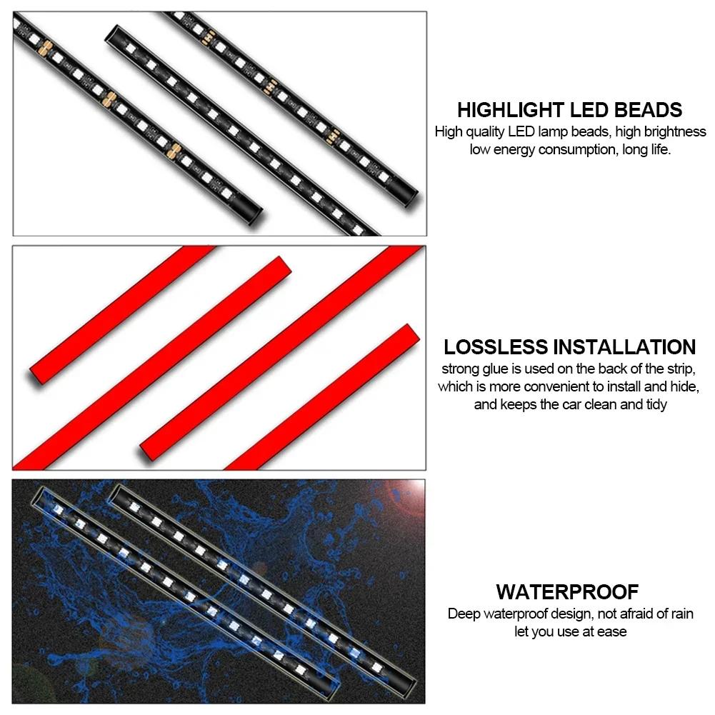 Led Bar Car Interior Backlight Ambient Mood Foot Light With Cigarette Lighter Decorative Atmosphere Lamp Auto Accessories 12V