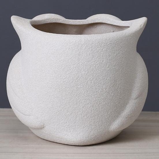 Cute Owl Planter Plant Pot with Drainage Hole Ceramic Decorative Planter for Succulents Small Aloe Home Office Desktop Decor