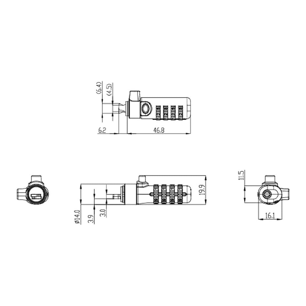 Digio2 Nano Saver Compatible Combination Security Lock, Lightweight, Z2782