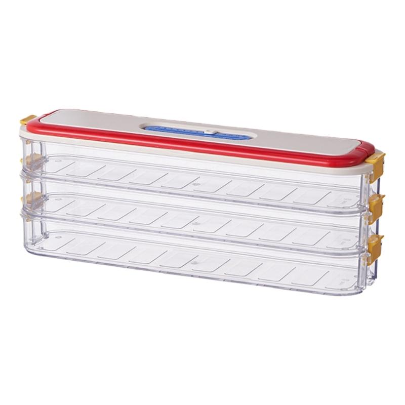 

Clear Stackable Refrigerator Storage Box With Divided Compartments Leakproof Freezer Safe Design Ideal For Small Spaces 1