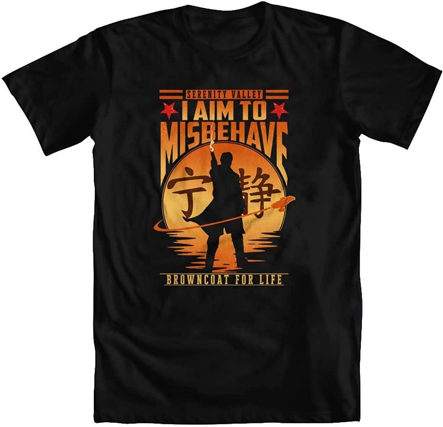 Serenity I Aim To Misbehave Browncoat For Life Funny Unisex T-Shirt S разноцветный