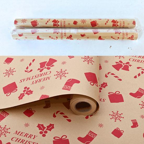 Vánoční balicí papír 16 stop/33 stop Sob Santa Claus Balicí papír Vánoční zvonek Role balicího papíru pro slavnostní dárky Párty dobroty