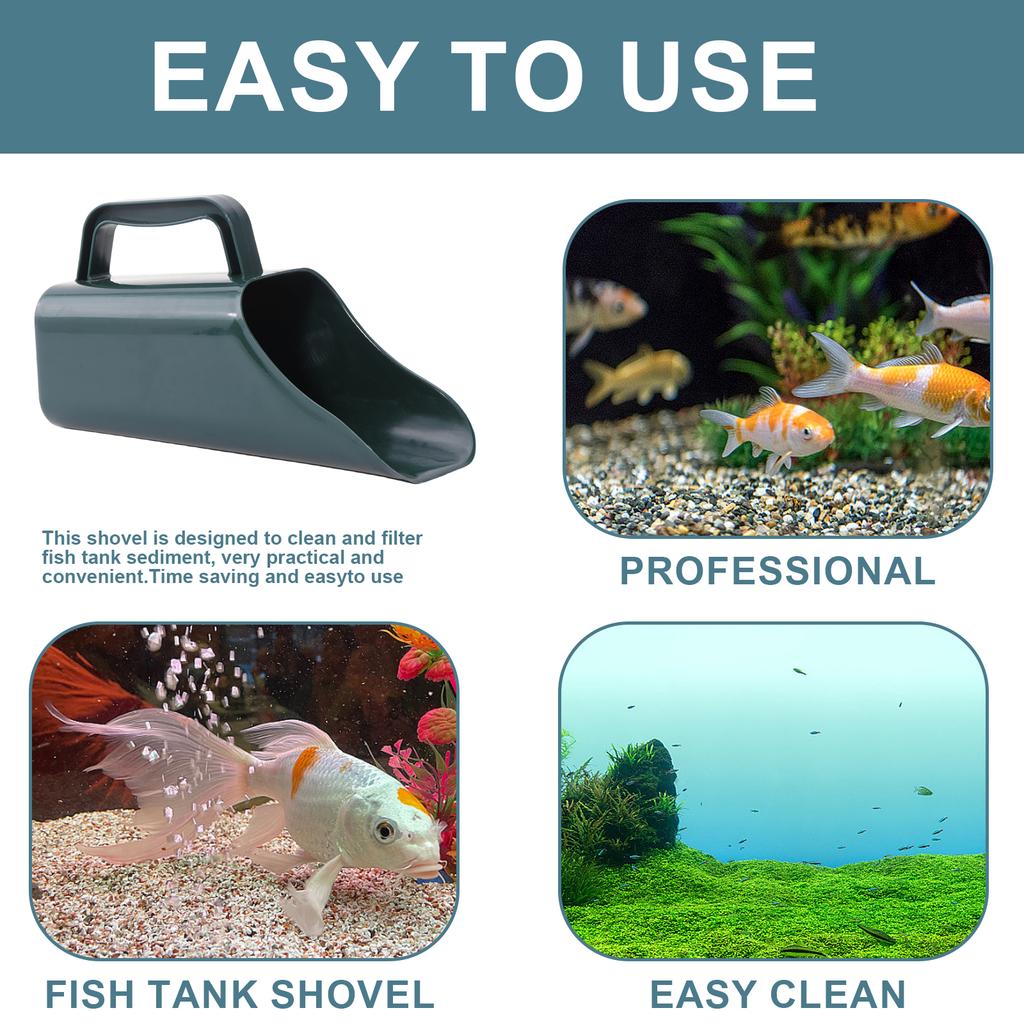 Aquariums Sand Shovel Cleaning Tool FishTanks Gravel Strainers Scooper with Ergonomical Handle Aquariums Garden Cleaner Tool