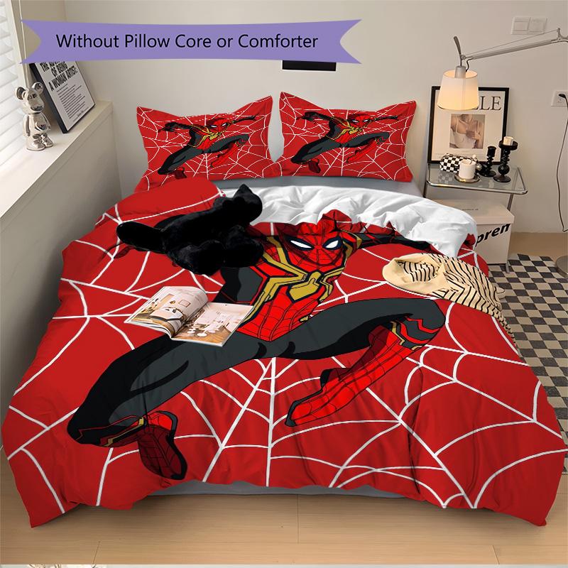 Spiderman Spiderverse Print 3Pcs Bedding Setduvet Cover With 2 Bedropillowcase Home Birthday Gift
