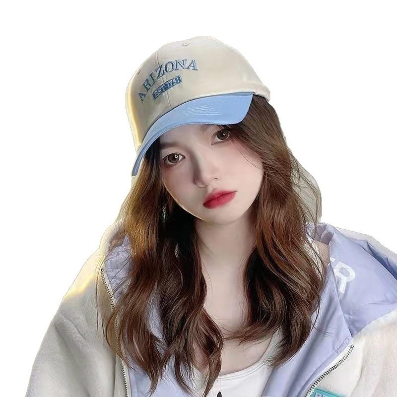 Street contrasting color alphanumeric baseball cap spring and summer curved brim hat male and female casual versatile student cap versatile