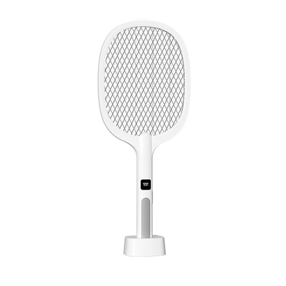 Electric Fly Swatter Rechargeable Mosquito Swatter 4000V Mosquitoes Trap Lamp for Home Indoor Outdoor