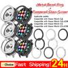 Metalllünette für Xiaomi Watch S4/S3 Kompatibel mit Xiaomi Watch S4 ESIM/S3 ESIM Schutzring Bumper Klebegehäuse+Gehärtetes Glas
