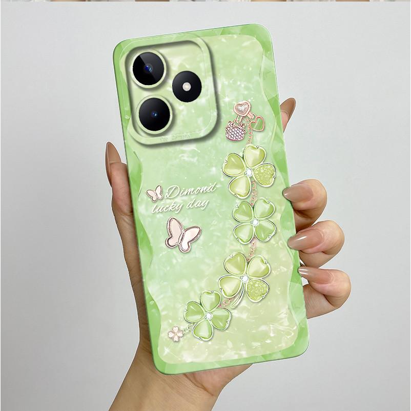 For Realme C51 C53 Case RMX3830 RMX3760 Shell Pretty Flower Full Back Cover for RealmeC51 C53 C61 C63 C 51 S Soft Silicone Funda