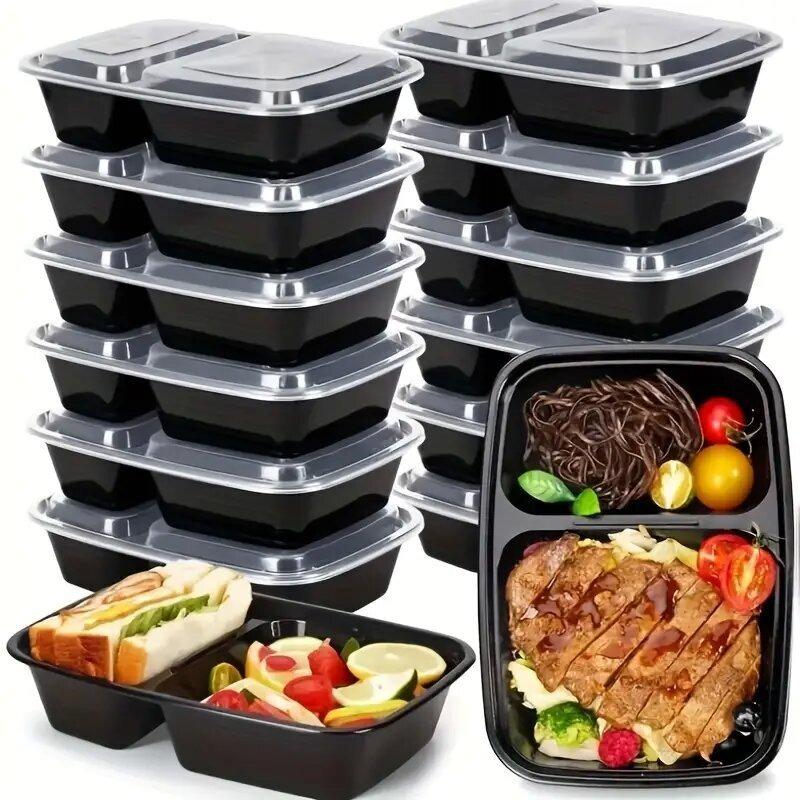 Lunch Boxes Compartments with Lids Disposable Bento Boxes Kitchen Storage Bento Fruit Takeaway Food Containers