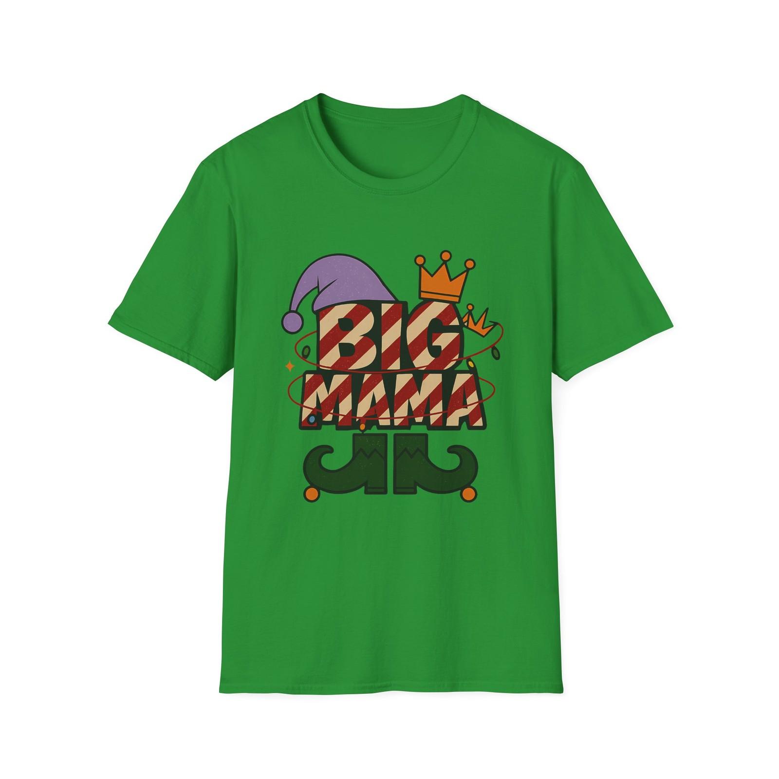 Unisex Softstyle T-Shirt Mens Womens Tees Top Big Mama Candy Cane Crown Christmas Holiday 2XL