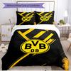 3pcs Duvet Cover Set (1*Duvet Cover + 2*Pillowcase, Without Core), Borussia Dortmund Print Soft All‑Season Bedding Set, Home Bedroom Decor Gift