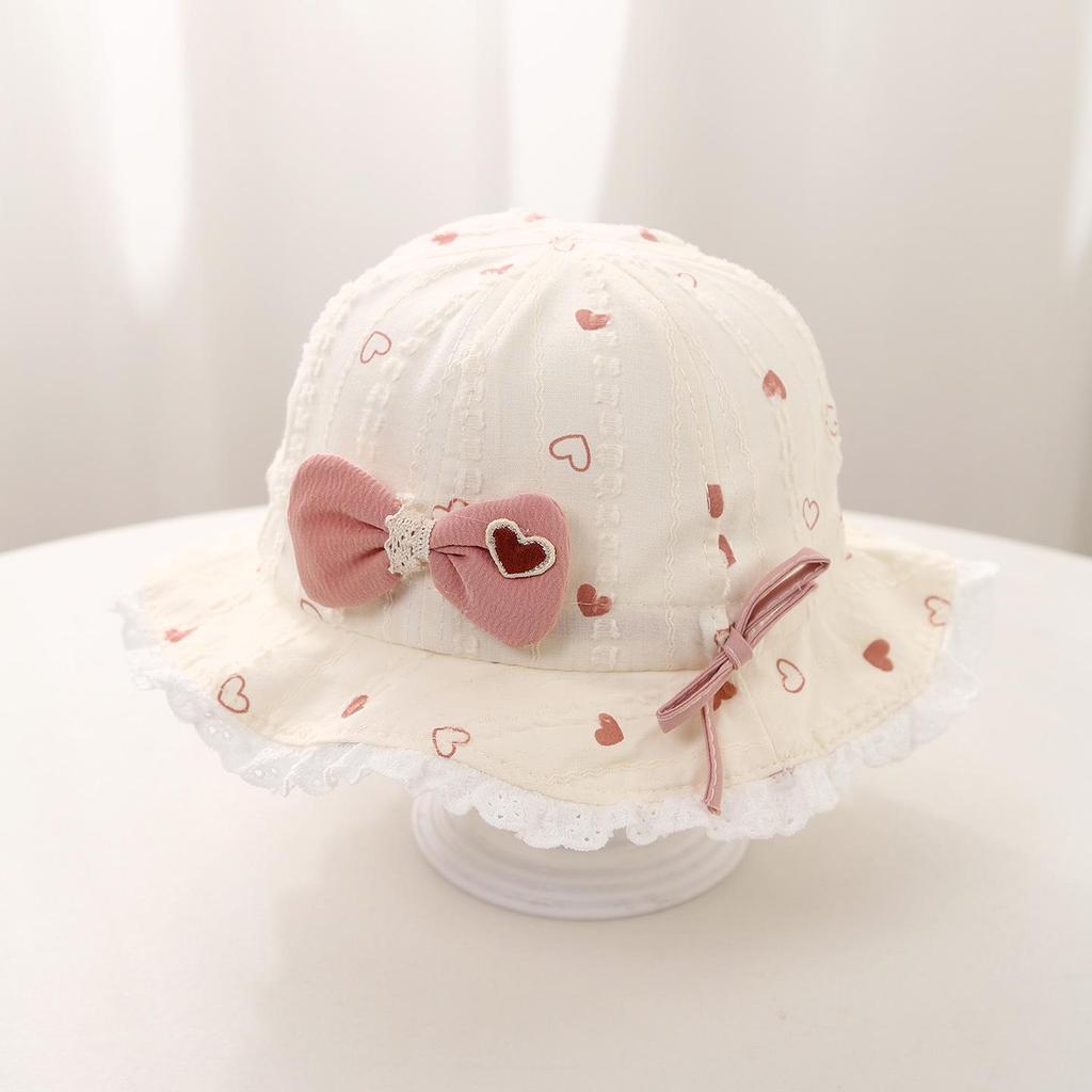 Wiosenna czapka przeciwsłoneczna dla dziecka z kokardką - Uroczy koreański styl