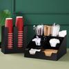 Wooden Cafe Cup and Straw Organizer