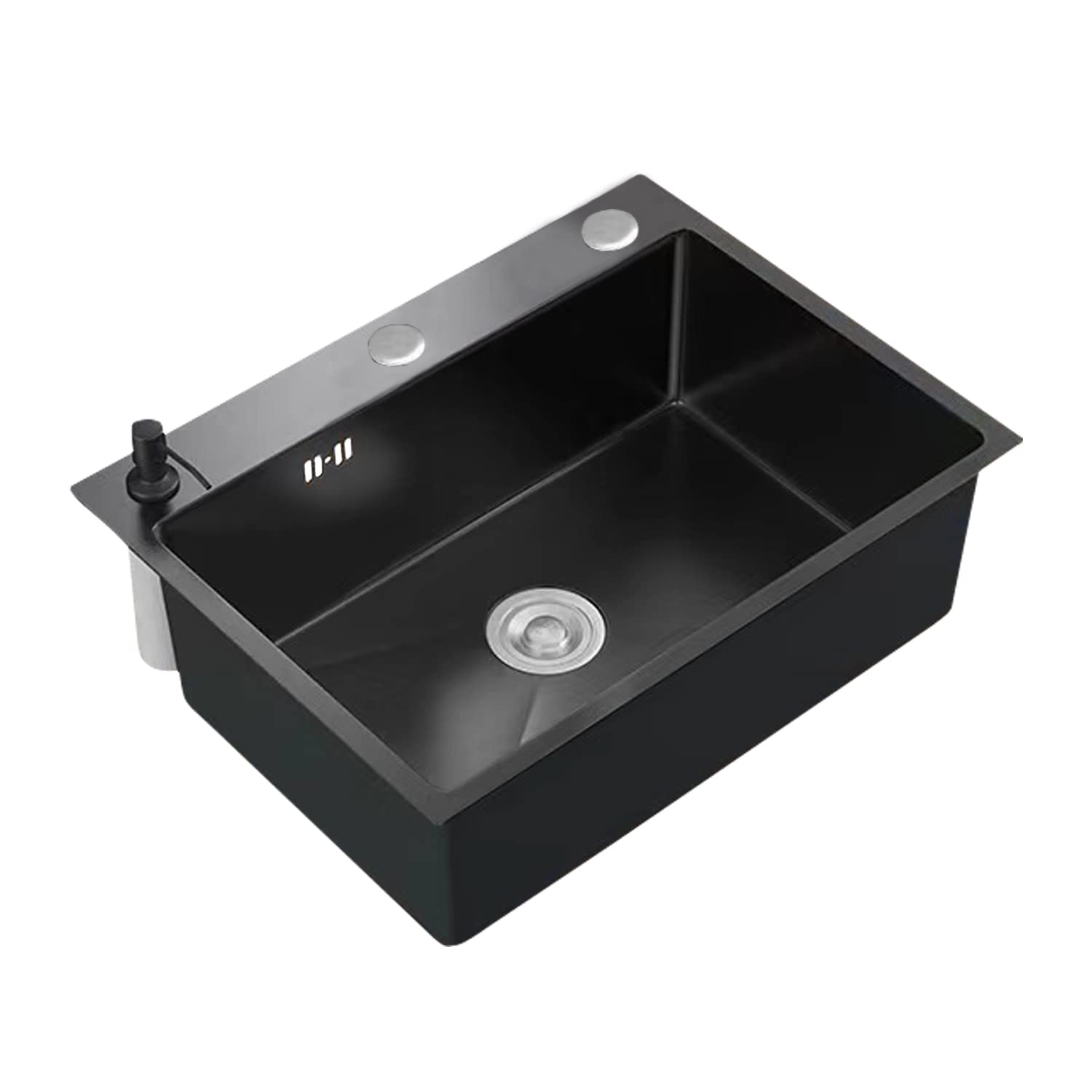 

Кухонная мойка JOMOWN из нержавеющей стали, набор для домашнего использования, большая емкость, корзина для сушки ручной работы, в комплекте 600-450 мм (Нет крана) чёрный