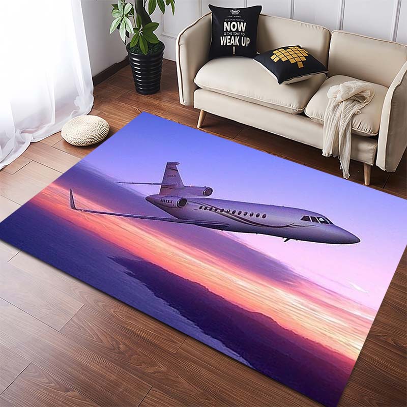 Fantasy Saturn & Alien Planet Landscape Area Rug, Non-Slip Floor Mat