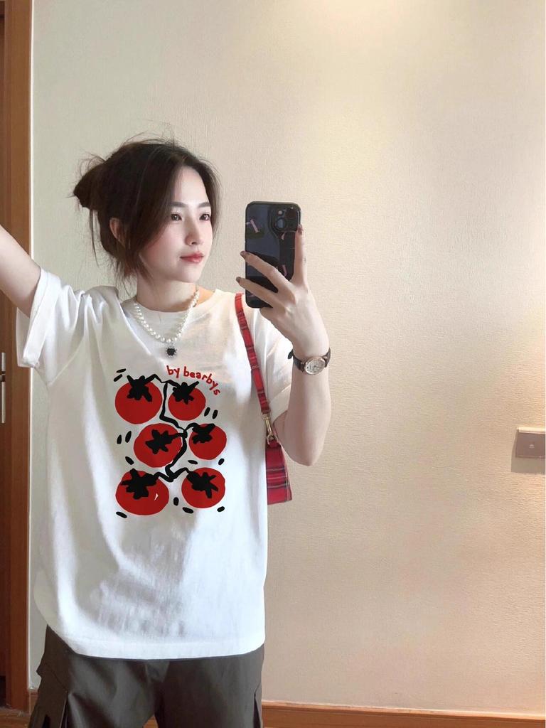 Trendy Plus Size Summer Print Short Sleeve Women's Top - Loose, Slimming, Casual Half Sleeve T-shirt
