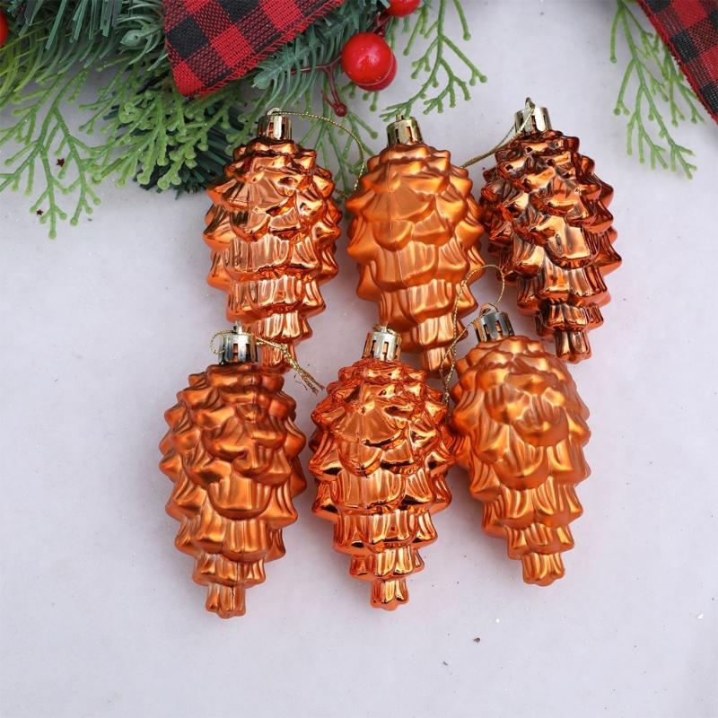2Pieces Shimmering Pinecone Holiday Decorations Not Traditional Design Christmas Hanging Ornaments