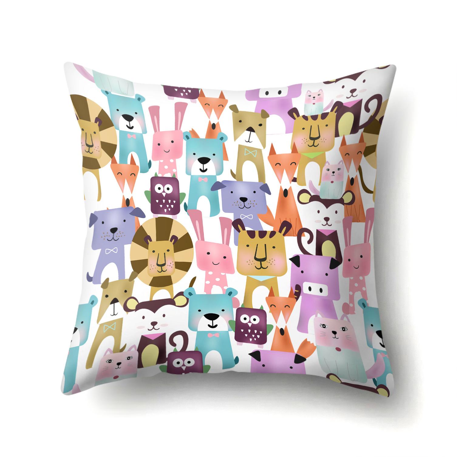 

Geometric Bird Single-Sided Pillow Cover Office Hug Pillow Cover Waist Pillow Cover Polyester Simple Sofa Pillowcase 45Cm without pillow core