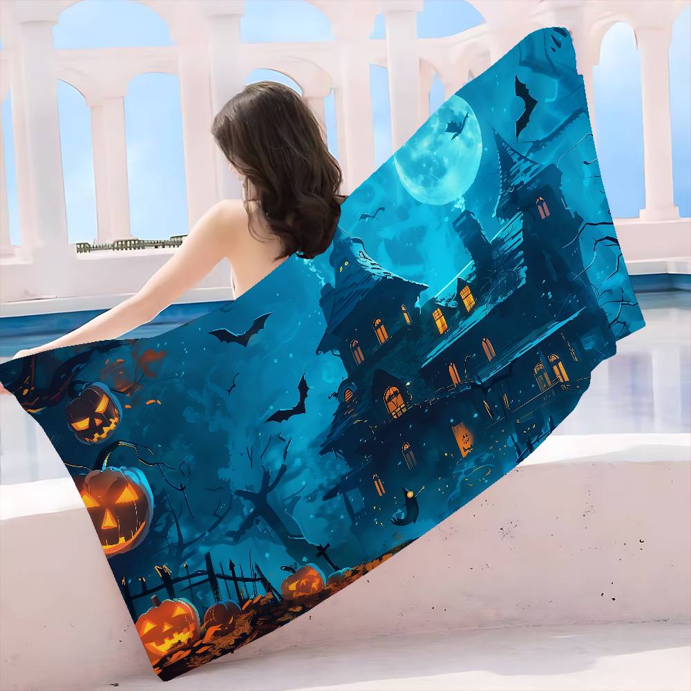 Halloween Decoration H-Halloween D-Decorations Microfiber Beach Towel Absorbent Quick dry Soft Yoga Swimming Resort Towel