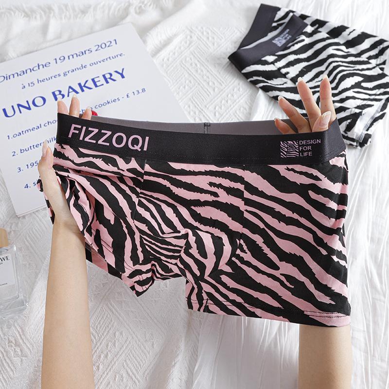 

New Zebra Underwear Mens Boxer Cotton Solid Man Mens Dishables Mens Boxers Size L-3XL 3XL рожевий