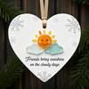 Heart-Shaped Sea Glass Friendship Ornament Handmade Sea Glass Art Christmas Animal Ornament Friendship Keepsake for Best Friends