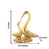 Kissing Swan Decorative Showpiece Metal Statue Gold 5x4.5x3 in