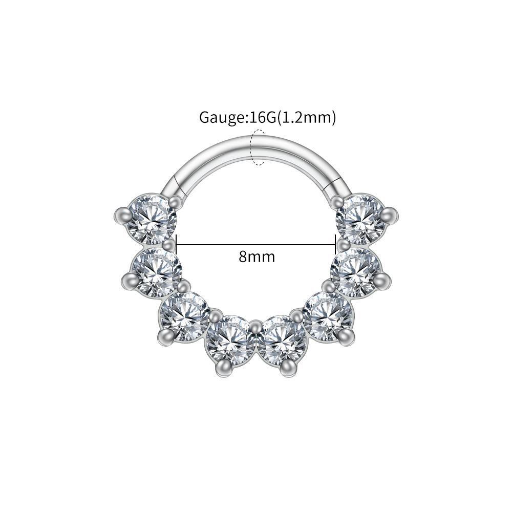 

Right Grand ASTM F136 Titanium CZ Cartilage Hoop Earring 16G Septum Hoop Nose Ring Tragus Helix Daith Hinged Clicker Piercing