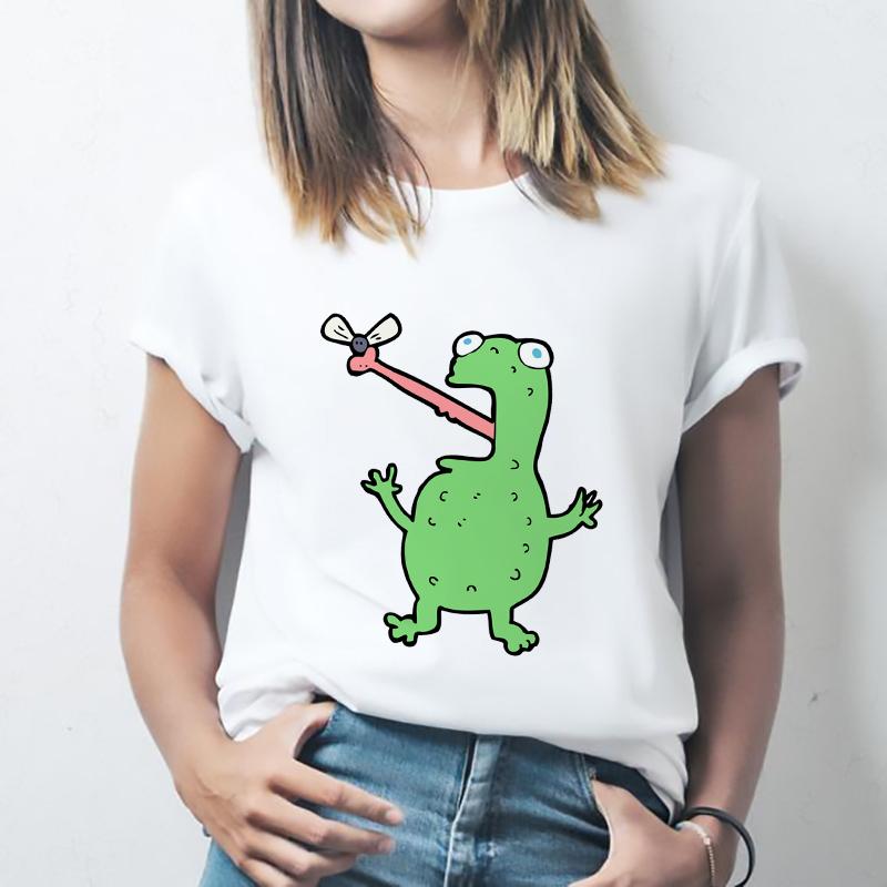 

Ladies Graphic Kawaii Clothes Casual Printed Female Personality Tops 2025 New Short Sleeve Summer Female Tees Basic Tshirts XXXL білий