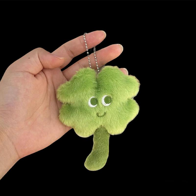 

Clover Lucky Charm Plush Bag Charm - Adorable Key Ring Accessory, Ideal Gift for Girls & Ladies