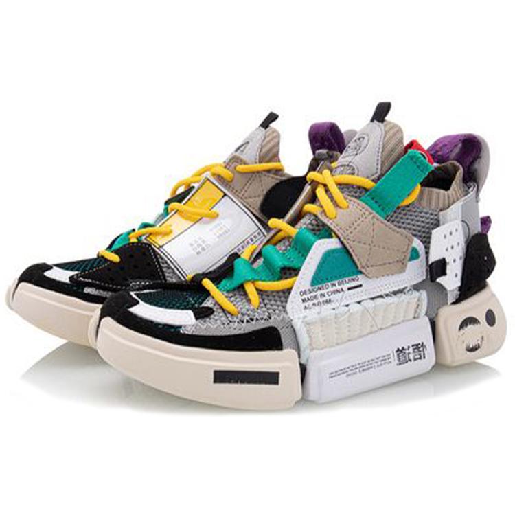 New LiNing Essence 2 Sample For Sale SFS Slip Resistant And Breathable Mid Top Casual Shoes Women's Microcrystalline Gray AGBQ066-3