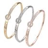 Alloy Bracelets Woman Bangle Zircon for Woman Golden Love Crystal Wedding Feminina Luxury Jewellery Gifts