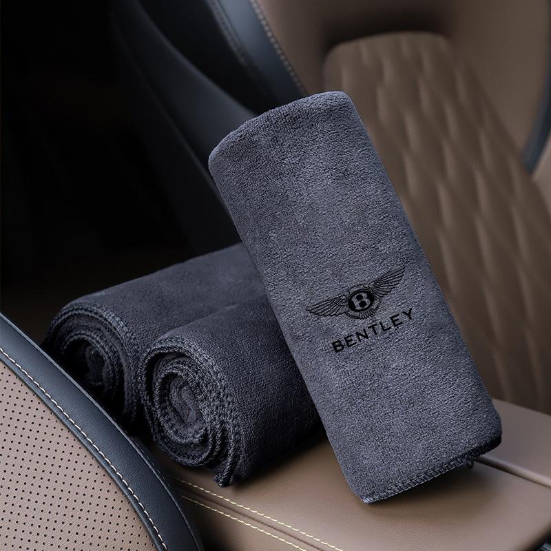 Coral Fleece Car Logo Wash Towel Drying Cloth Cleaning Towels For Bentley Flying Spur Continental GT Bentayga Mulsanne Accessory MY2