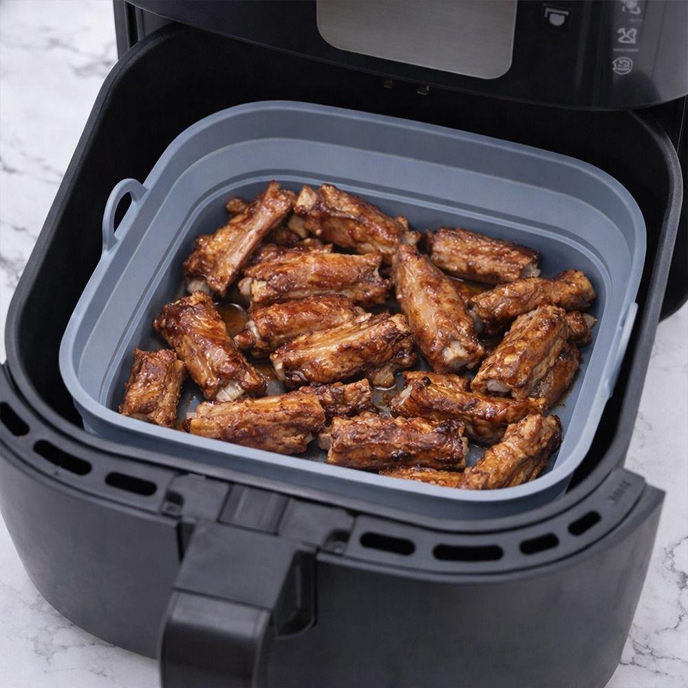 Silicone Air Fryer Silicone Liner Square Round Foldable Air Fryer Mat Heat Resistant Non-slip Air Fryer Baking Tray