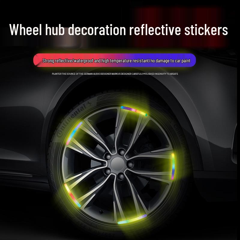 Reflective Wheel Hub Sticker for Cars, Motorcycles & Bicycles - Tire Safety & Decoration