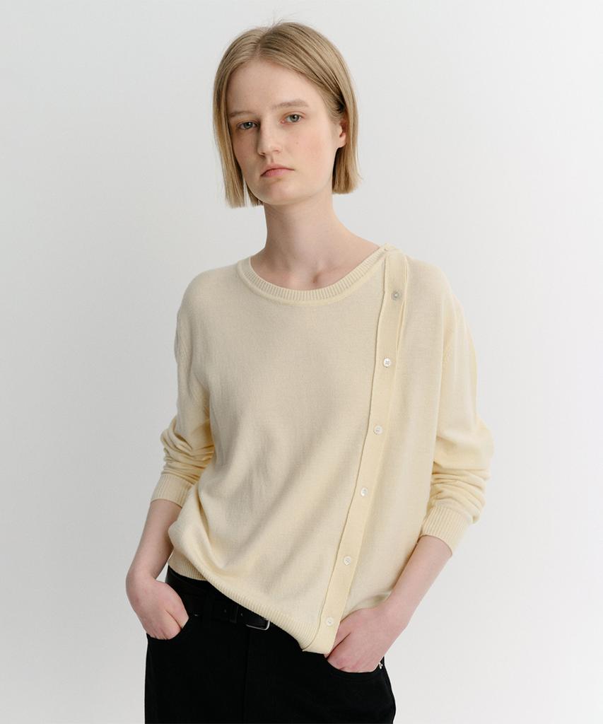 Ia Side Button Knit Pullover (Yellow)