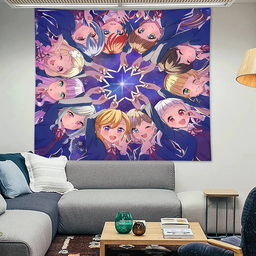 Aikatsu On Parade Anime Cartoon Tapestry Decoration Bedroom Dormitory Background Cloth Holiday Home Party Living Room Club