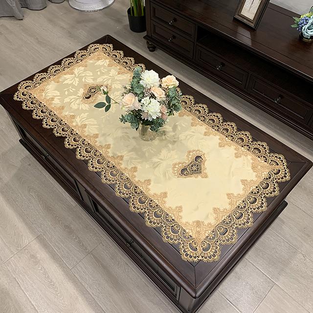 Tablecloth Rectangle Table Cloth European Embroidered Coffee Table Cover Table Western Tea flower Solid Color Fabric Lace Book for Home