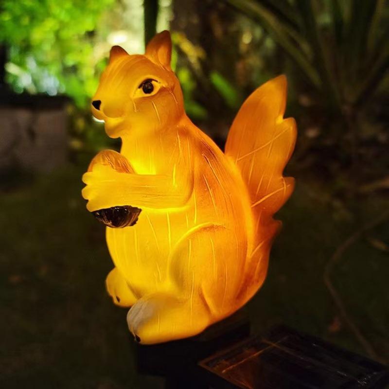 1PC Solar Garden Light Simulation Animal Resin Light Outdoor Garden Landscape Decoration Solar Lawn Light Floor Plug-in Light